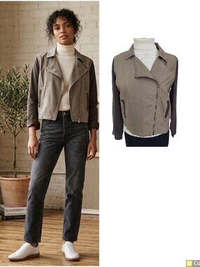 Eileen Fisher 100% linen summer jacket sz PL